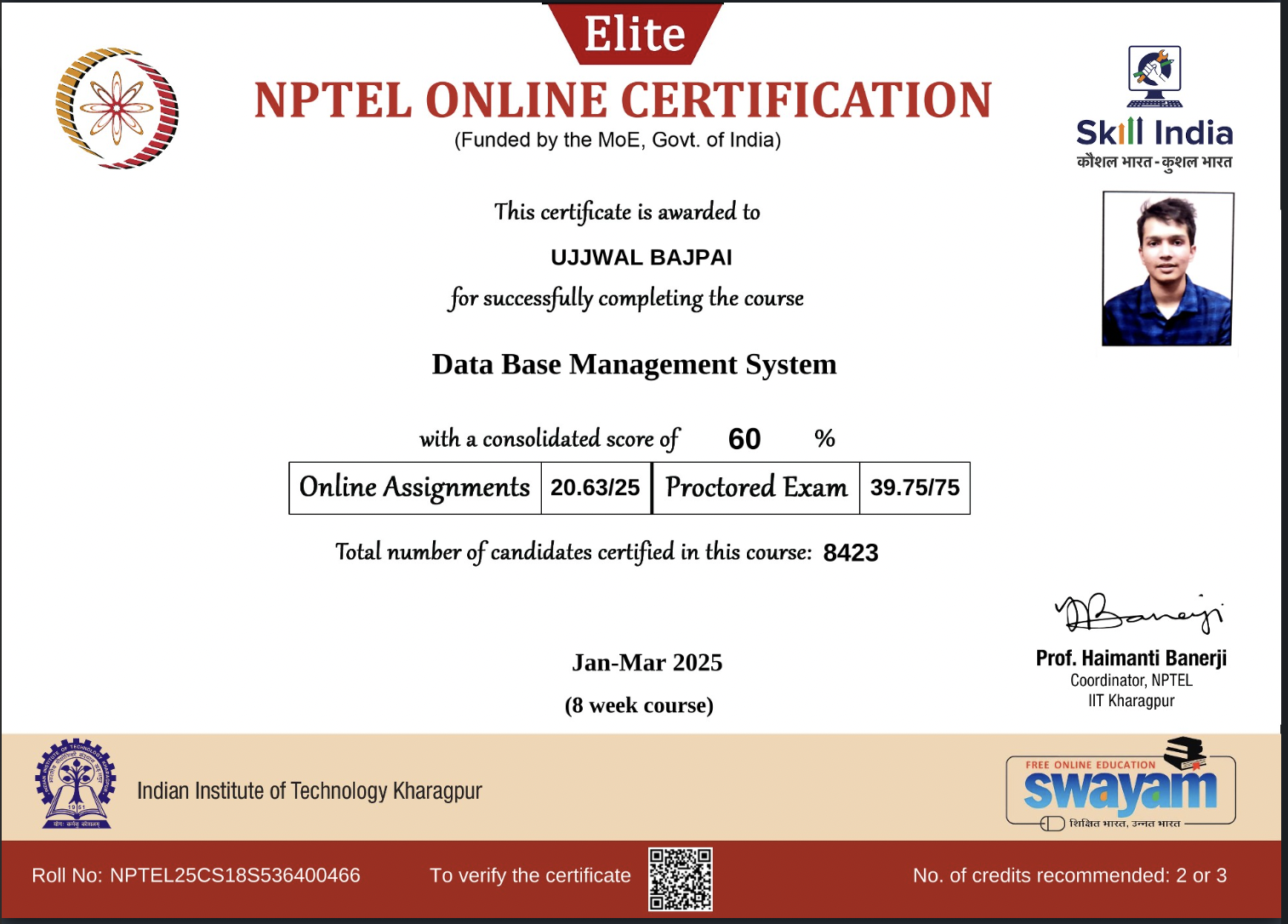 NPTEL Certificate